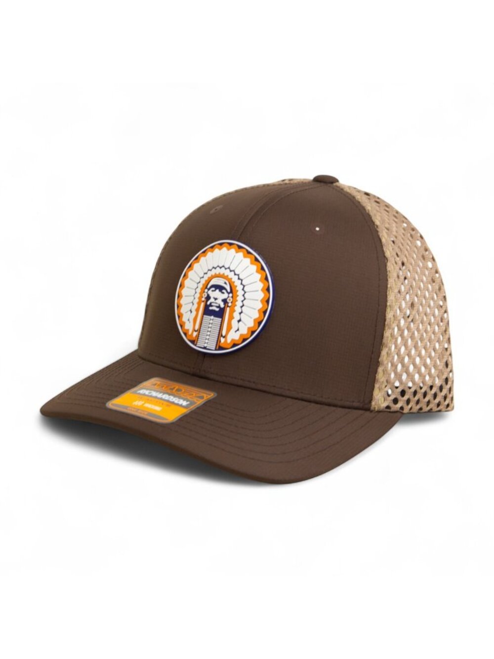 Illinois Fighting Illini Chief Illiniwek 3D Snapback Tilikum Trucker Hat- Brown